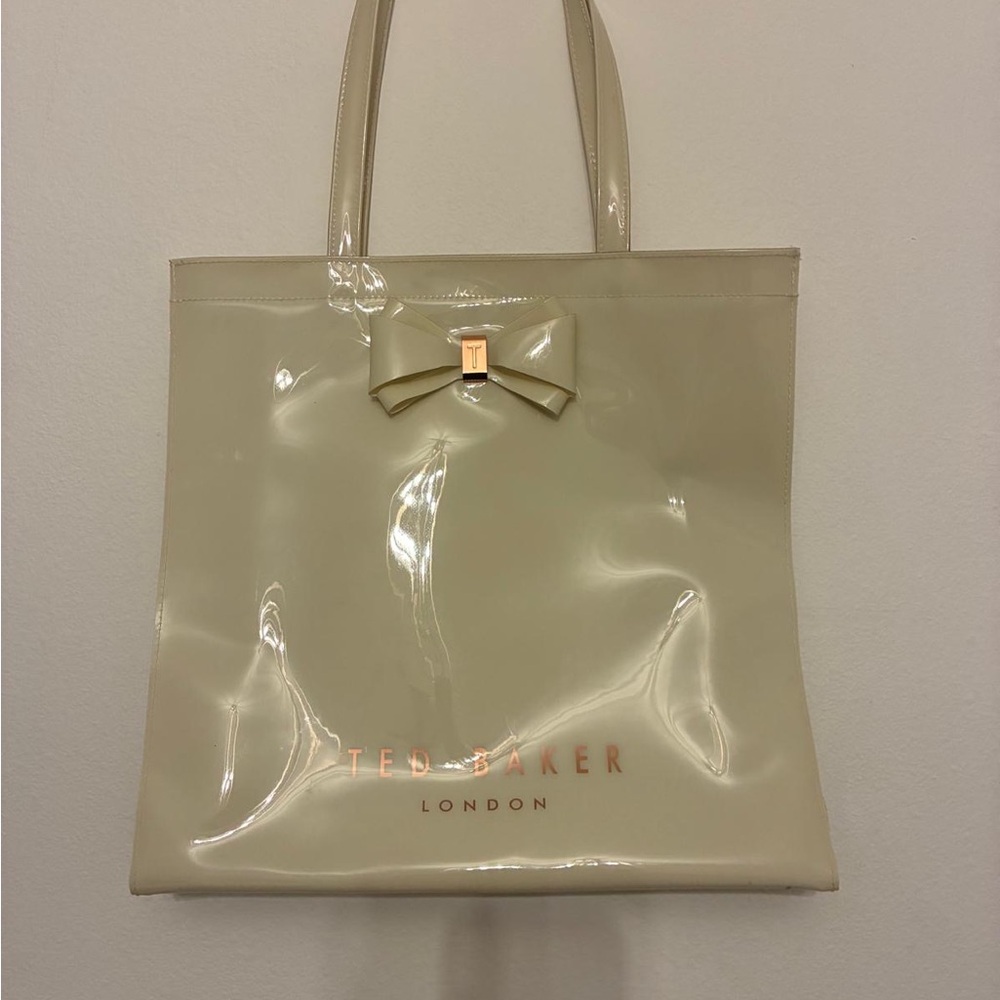 Ted Baker Glossy Cream Tote with Bow